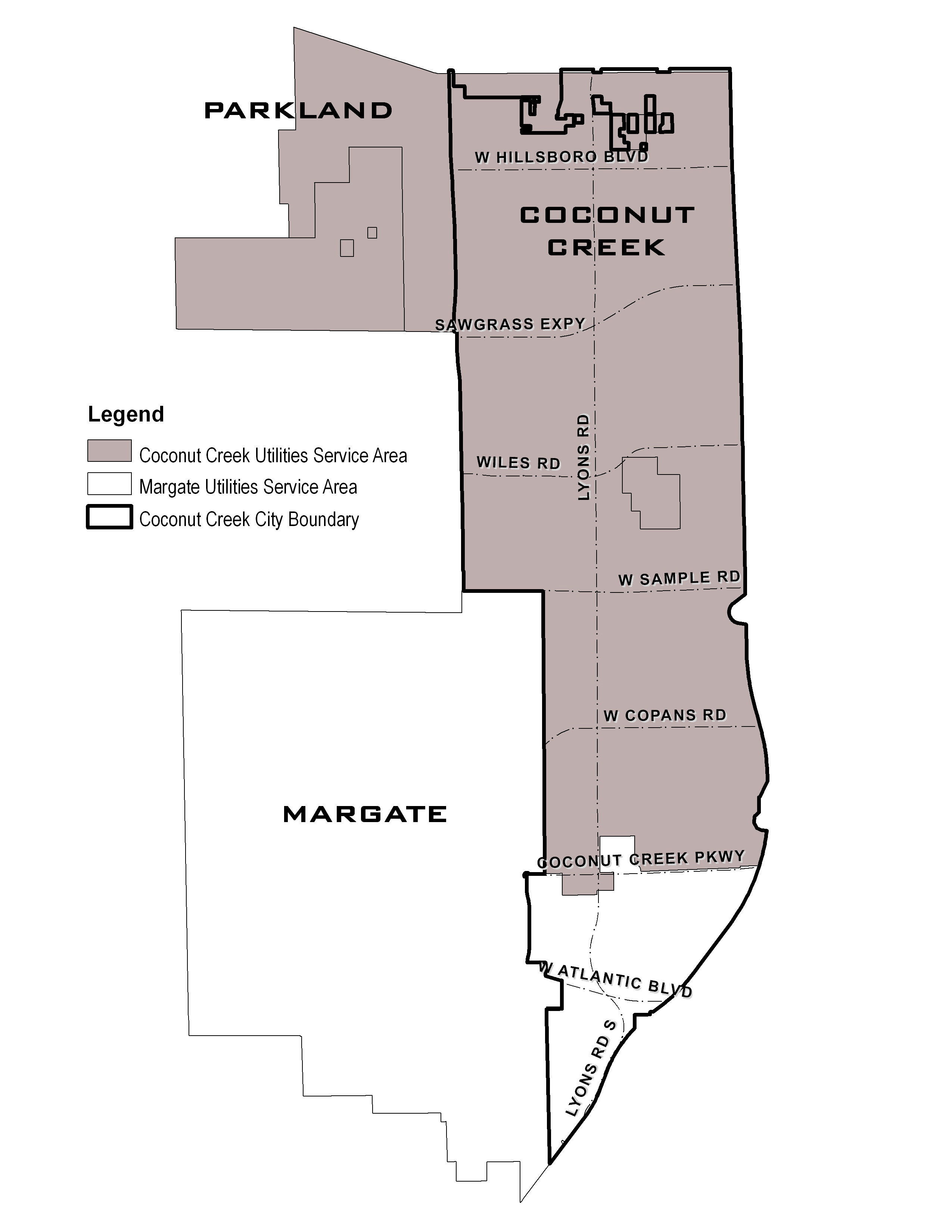 Creek's water service map