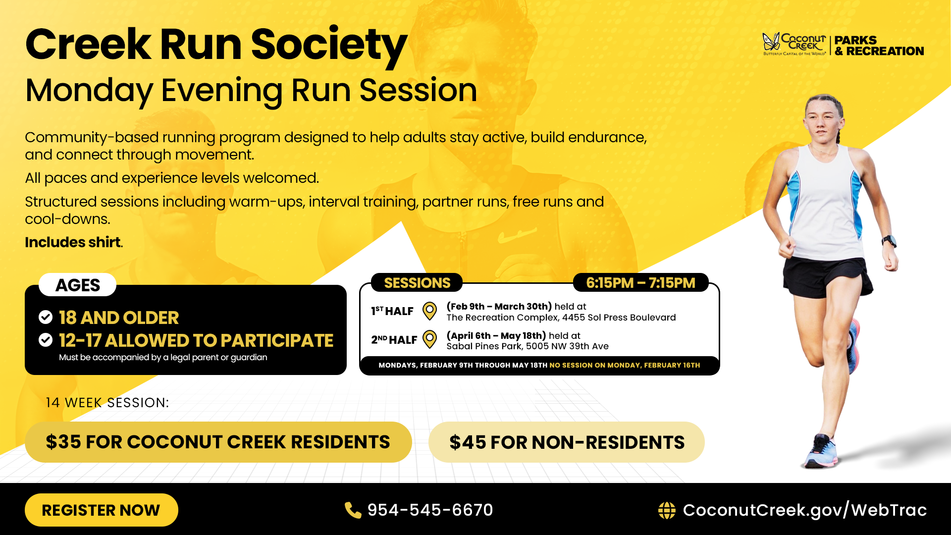 2026 Creek Run Society- Monday Evening Run Session